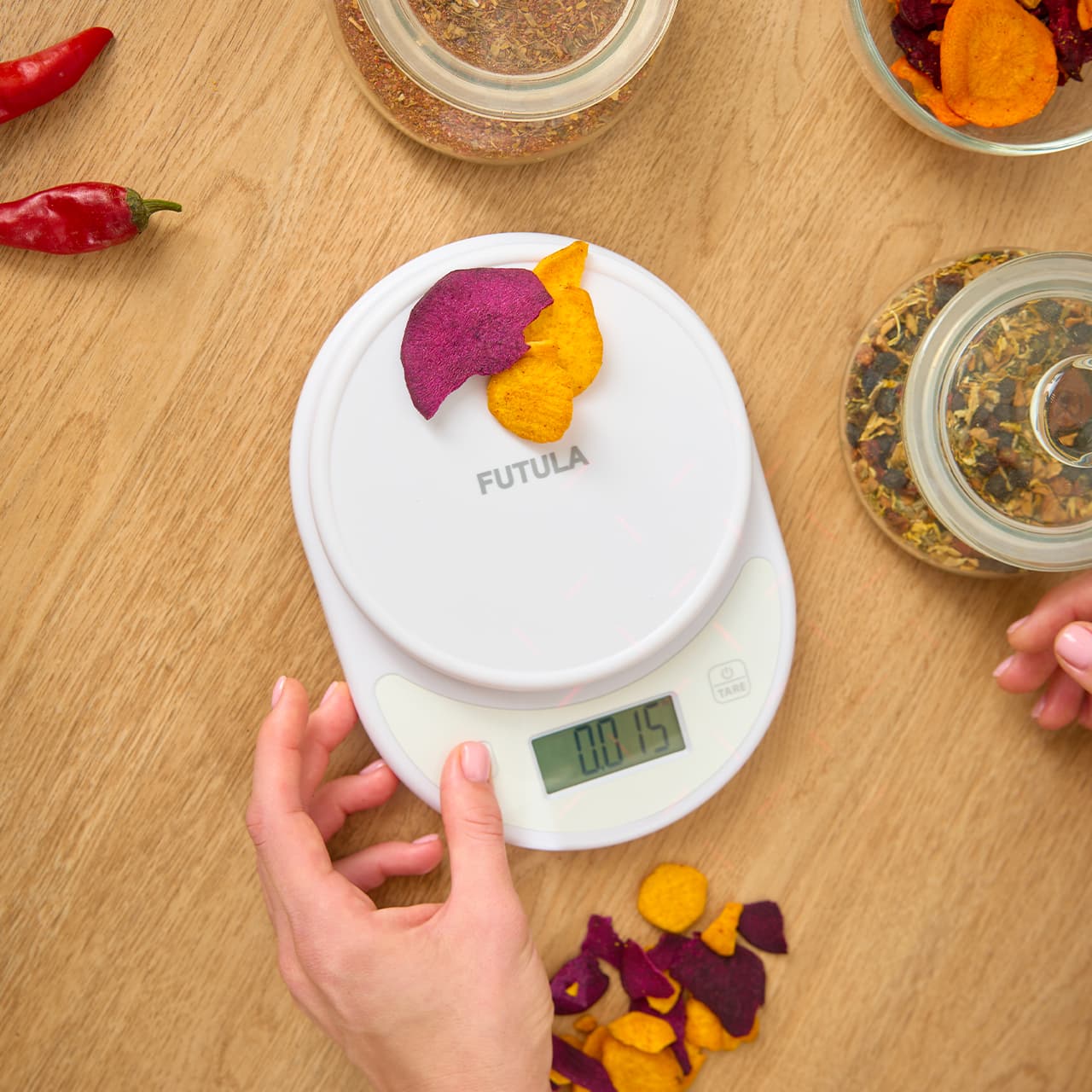 Futula Kitchen Scale 1 способны измерять вес до 5 килограммов с точностью до 0,1 грамма