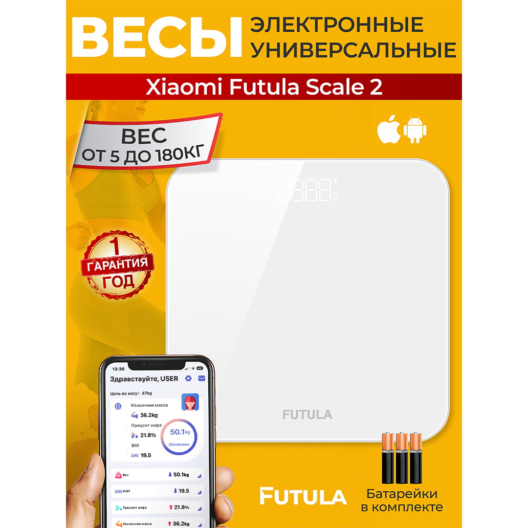 Умные весы напольные Futula Scale 2, белые